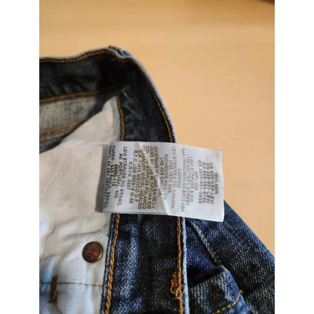 Levi's 501 Original Fit Jeans Mens 36x34 Dark Wash Blue Straight Leg Button Fly